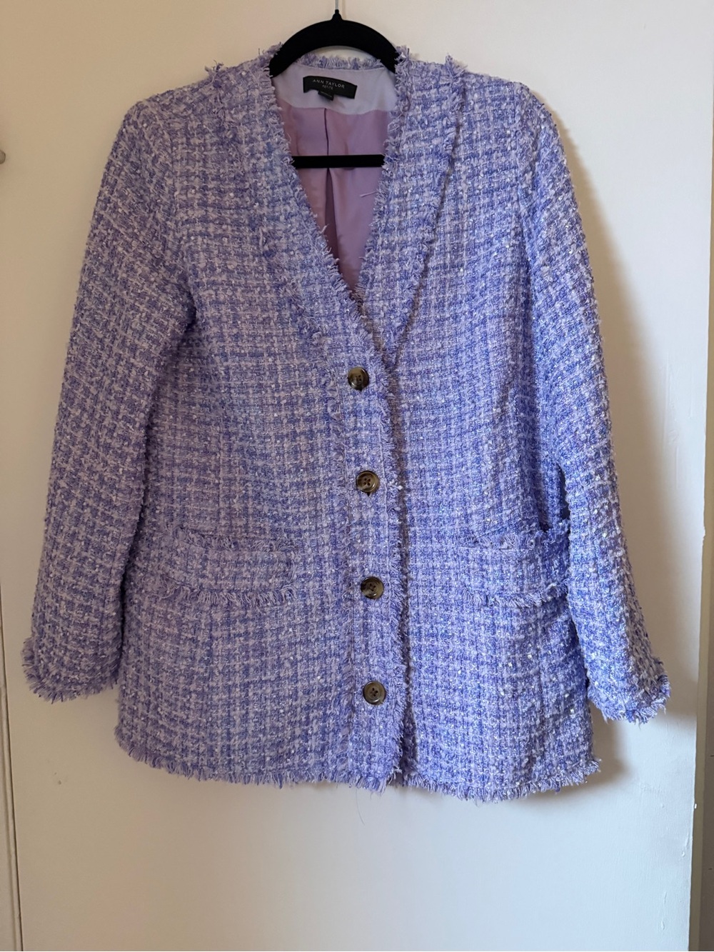 Ann Taylor Lavender Tweed Blazer Jacket